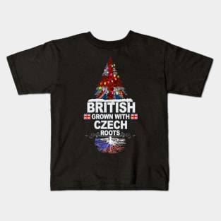 British Grown With Czech Roots - Gift for Czech With Roots From Czech Republic Kids T-Shirt